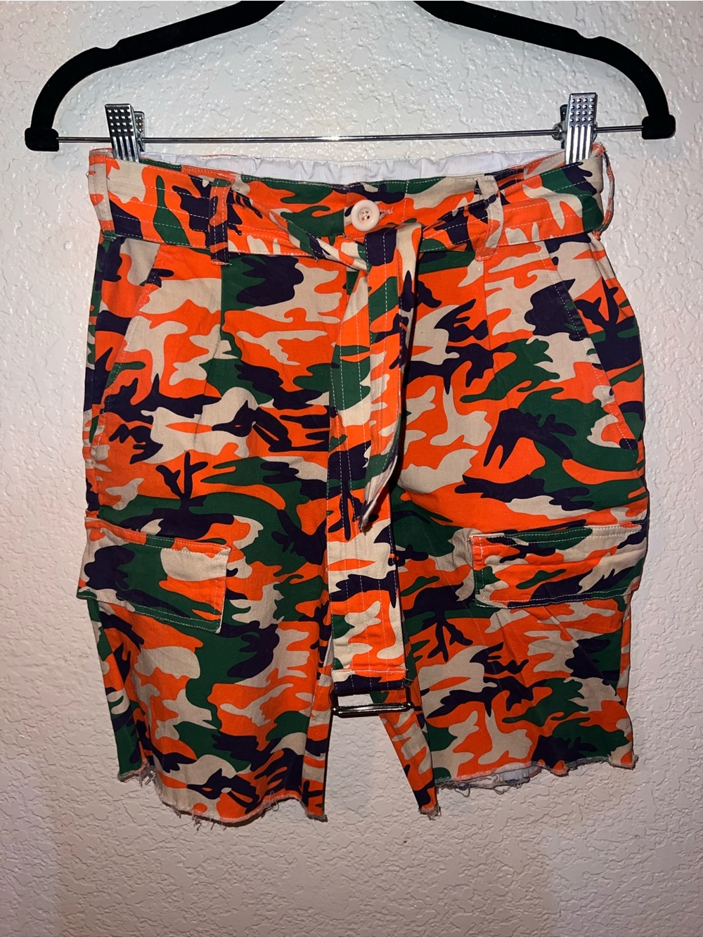 Better Be Orange Green Camouflage Cargo Shorts